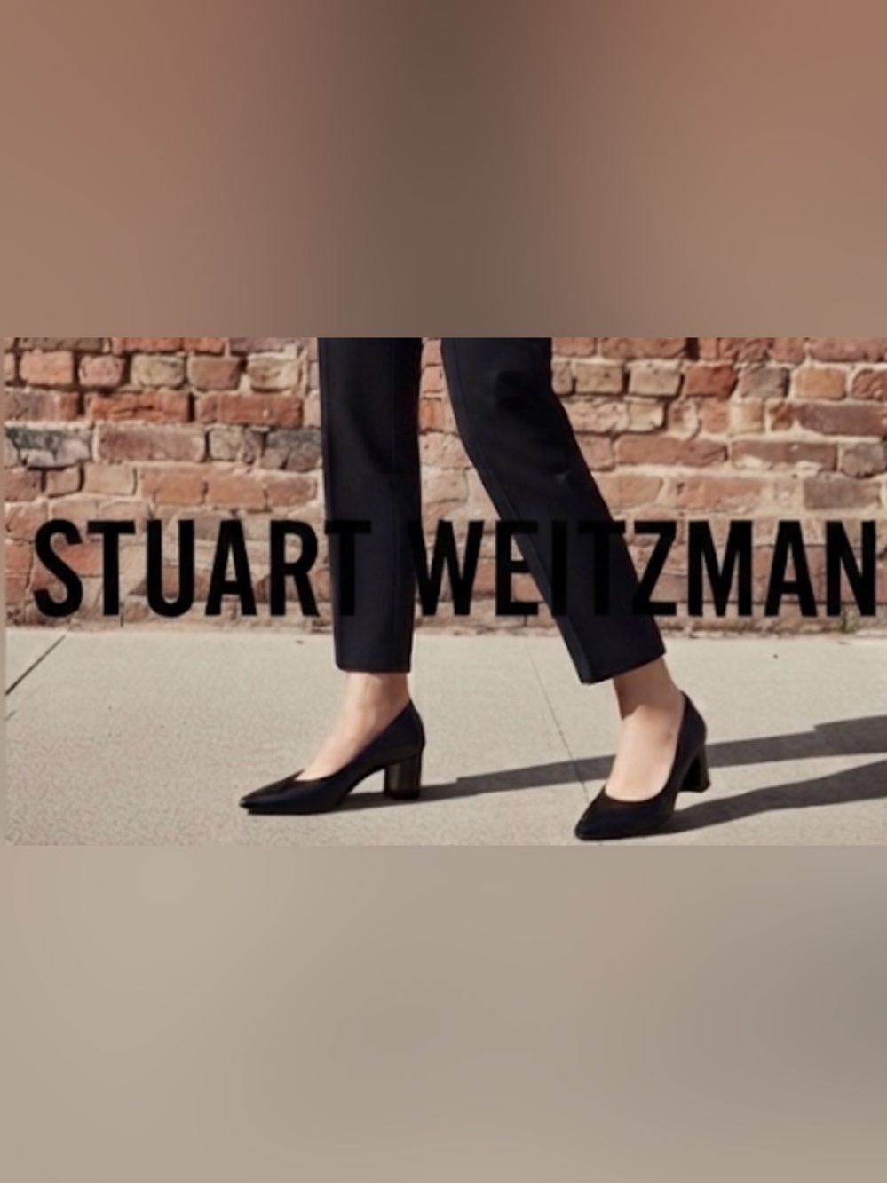 Authentic Stuart Weitzman designer black leather heels pumps sz 8